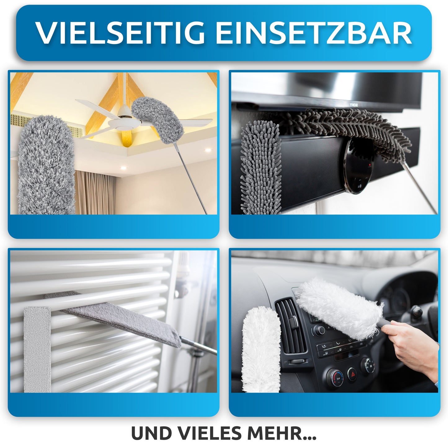FusselZz® Dust it Staubwedel Set – ausziehbar bis 2,45 m